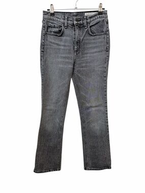Rag & Bone Straight Leg Jeans Grey Washed Black Minimalist Size 25